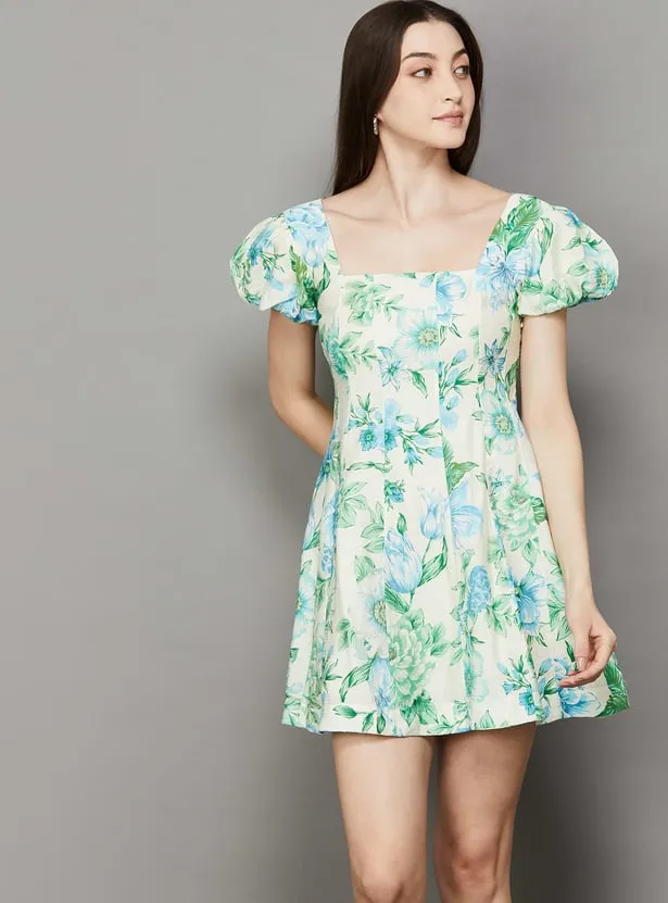 ONLY Floral Print Mini Dress